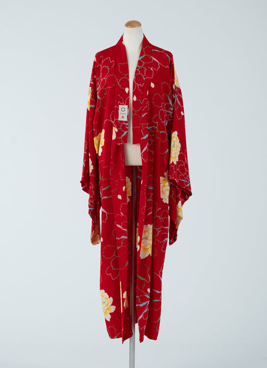 \赤札商品/ 大輪の花模様 NEW KIMONO 着物