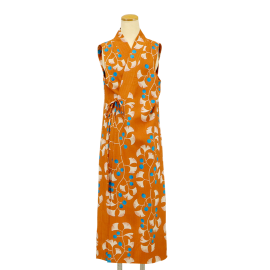 Sleeveless Dress Kimono Hollyhock Silk