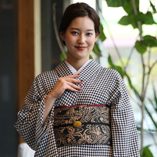 [仕立て上がり] 洗える 着物 千鳥 格子 チェック 2color 日本製  | 和想館