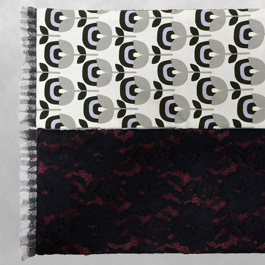 《芯無し》フリル付き♪ リバーシブル 半幅帯 北欧柄 × レース 3color ゆかた帯 日本製 | 和想館