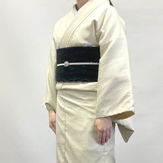 大人女性の リバーシブル 芯無し》フリル付き♪ 半幅帯 レース × 北欧柄 着物・浴衣