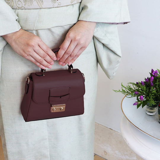 《成人式のあとも長く愛用できる！》コンパクト バッグ 2WAY 和洋両用 着物 牛革 5color 日本製  | 和想館