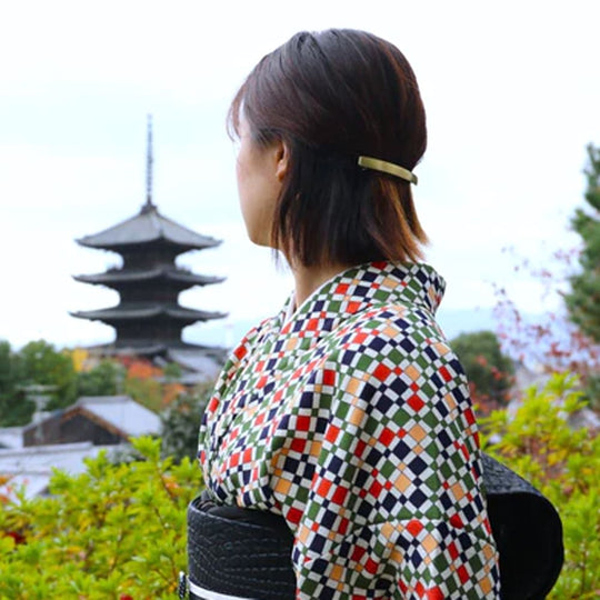 [仕立て上がり] 洗える 着物 幾何学 チェック 2color 日本製  | 和想館