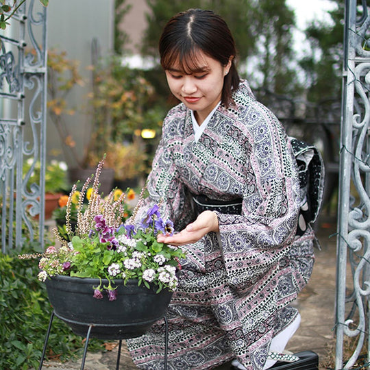 [仕立て上がり] 洗える 着物 エキゾチック 小紋 3color 日本製  | 和想館