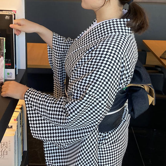 [仕立て上がり] 洗える 着物 ダイヤ チェック 2color 日本製  | 和想館