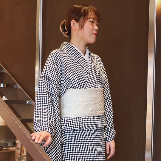 [仕立て上がり] 洗える 着物 ダイヤ チェック 2color 日本製  | 和想館