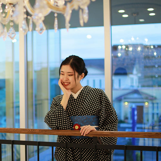 [仕立て上がり] 洗える 着物 ドット 水玉 2color 日本製  | 和想館