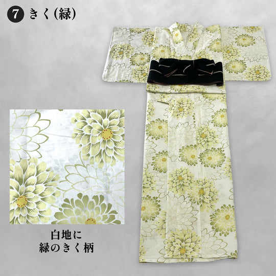 《夏の定番！》単品 ナチュラル 浴衣 Yukata ゆかた 7color 綿 花柄 紫陽花 あじさい アジサイ バラ 菊 きく レディース 女性 婦人 ピンク 紫 黄 オレンジ 紺 緑 夏 祭