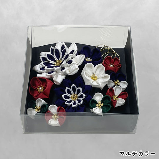 髪飾り つまみ細工 全4色 花 くすみカラー和装ヘアアクセサリー