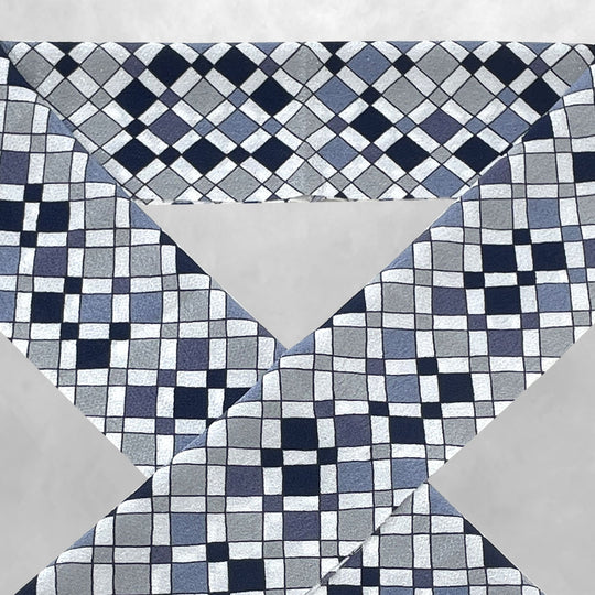 《男女兼用》幾何学チェック柄 半衿 日本製 着物 カジュアル おしゃれ | 和想館