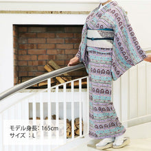 画像をギャラリービューアに読み込む, 【仕立て上がり着物】モダン着物 エキゾチック小紋 洗える着物シリーズ 日本製
