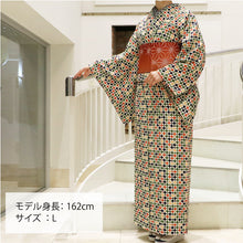 画像をギャラリービューアに読み込む, 【受注販売】モダン着物 幾何学チェック 洗える着物シリーズ 日本製 &lt;仕立て代込&gt;
