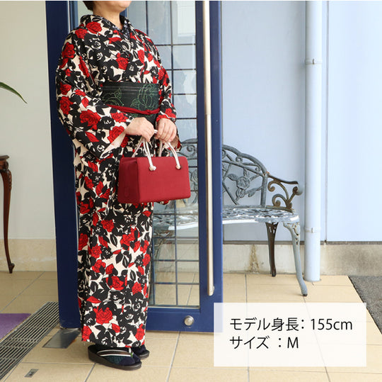 [仕立て上がり] 洗える 着物 大胆な バラ 3color 日本製 | 和想館