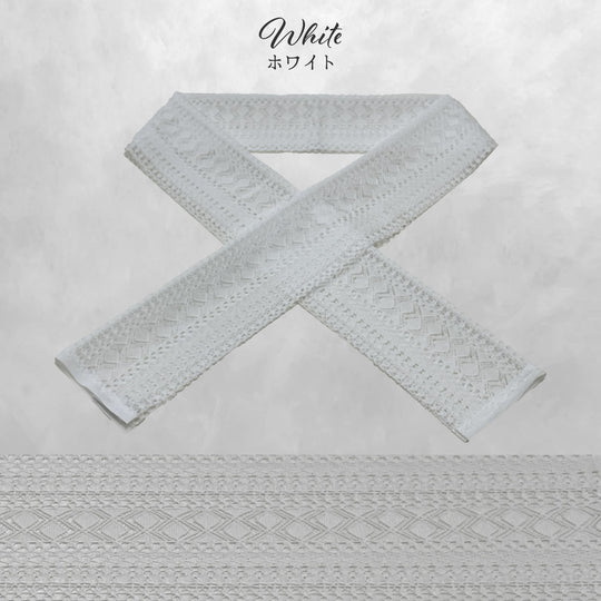 《衿元に遊び心を》幾何学柄 半衿 レース 全5色 日本製 着物 振袖 成人式 大人可愛い