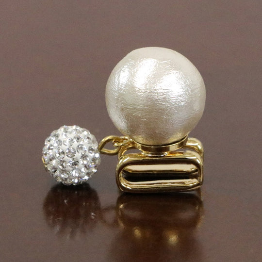 ＼赤札商品／ 帯留 コットンパール ラインストーンチャーム 白 日本製 セレモニー フォーマル オケージョン 入学 卒業 お呼ばれ