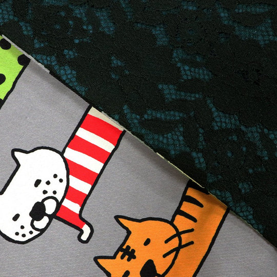 《芯無し》フリル付き♪ リバーシブル 半幅帯 北欧柄 × レース 3color ゆかた帯 日本製 | 和想館