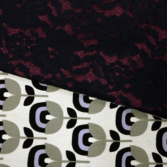 《芯無し》フリル付き♪ リバーシブル 半幅帯 北欧柄 × レース 3color ゆかた帯 日本製 | 和想館