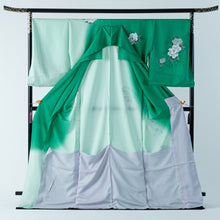 Load image into Gallery viewer, Houmongi Green Gold-leaf Gradation Yuzen Formal Ceremonies Party Made-to-order
