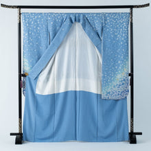 Load image into Gallery viewer, Furisode Blue Aqua Simple Sakura Petals Ready-made 01020005

