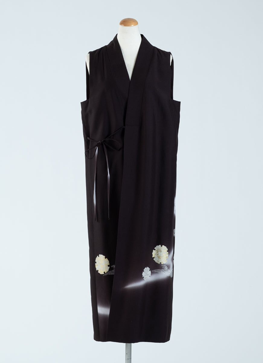Sleeveless Dress Kimono Snow ring Silk