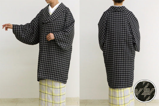 《和想館オリジナルコート》縮緬 千鳥柄 洗える着物シリーズ 日本製【現品】