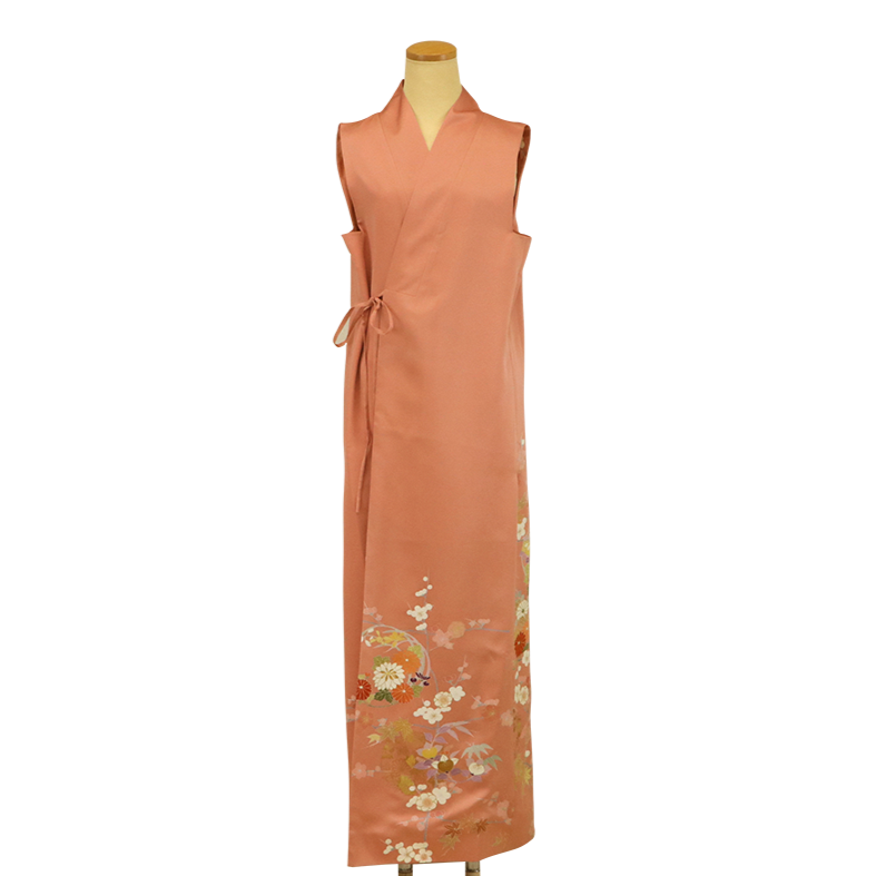 Sleeveless Dress Kimono Hollyhock Silk