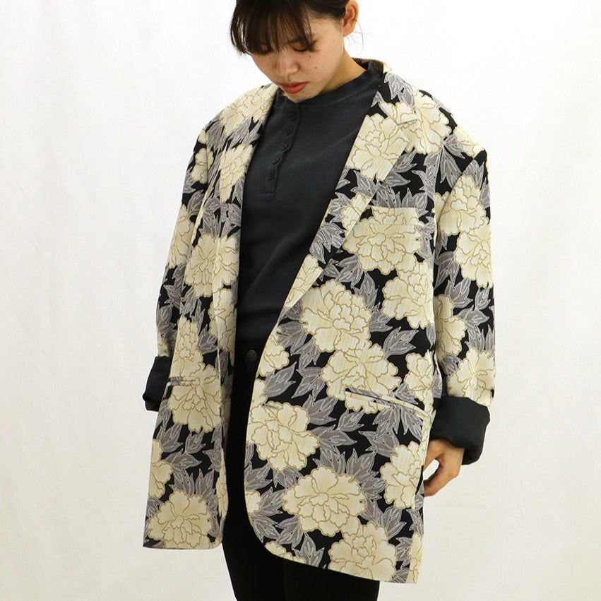 Kimono Tailored Jacket Peony Silk