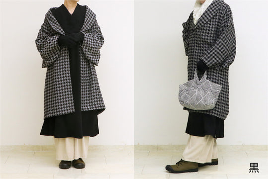 《和想館オリジナルコート》縮緬 千鳥柄 洗える着物シリーズ 日本製【現品】